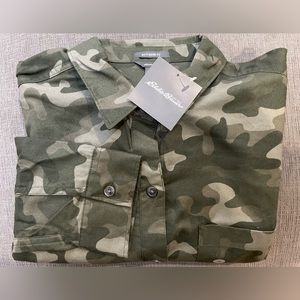 Camo Long Sleeve Button Blouse - Size M